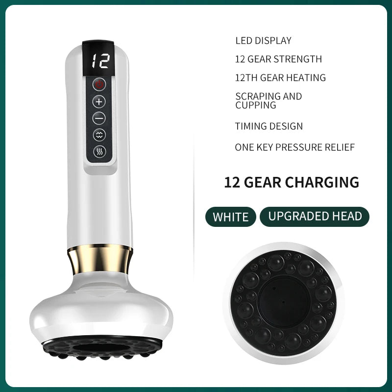 12 Gear Intelligent Suction Medical Cupping Set Beauty Massager Glass Jars anti Cellulite Cupping Vacuum Slimming Guasha Massage
