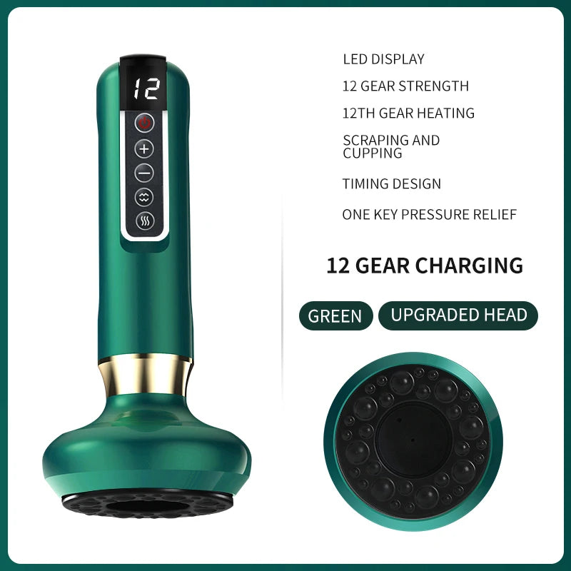 12 Gear Intelligent Suction Medical Cupping Set Beauty Massager Glass Jars anti Cellulite Cupping Vacuum Slimming Guasha Massage