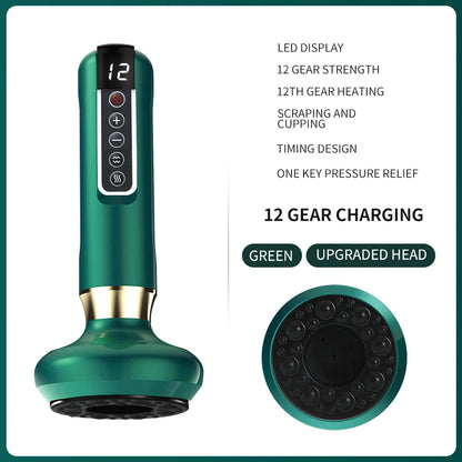 12 Gear Intelligent Suction Medical Cupping Set Beauty Massager Glass Jars anti Cellulite Cupping Vacuum Slimming Guasha Massage