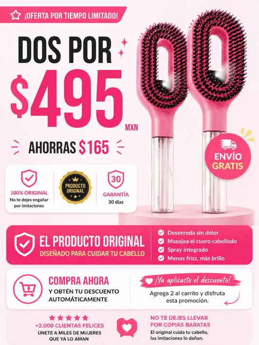 Cepillo 2 en 1 - Cabello suave y sin enredos en minutos ✨