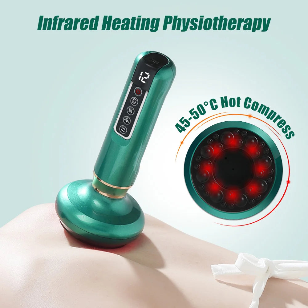 12 Gear Intelligent Suction Medical Cupping Set Beauty Massager Glass Jars anti Cellulite Cupping Vacuum Slimming Guasha Massage