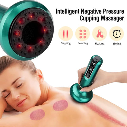 12 Gear Intelligent Suction Medical Cupping Set Beauty Massager Glass Jars anti Cellulite Cupping Vacuum Slimming Guasha Massage